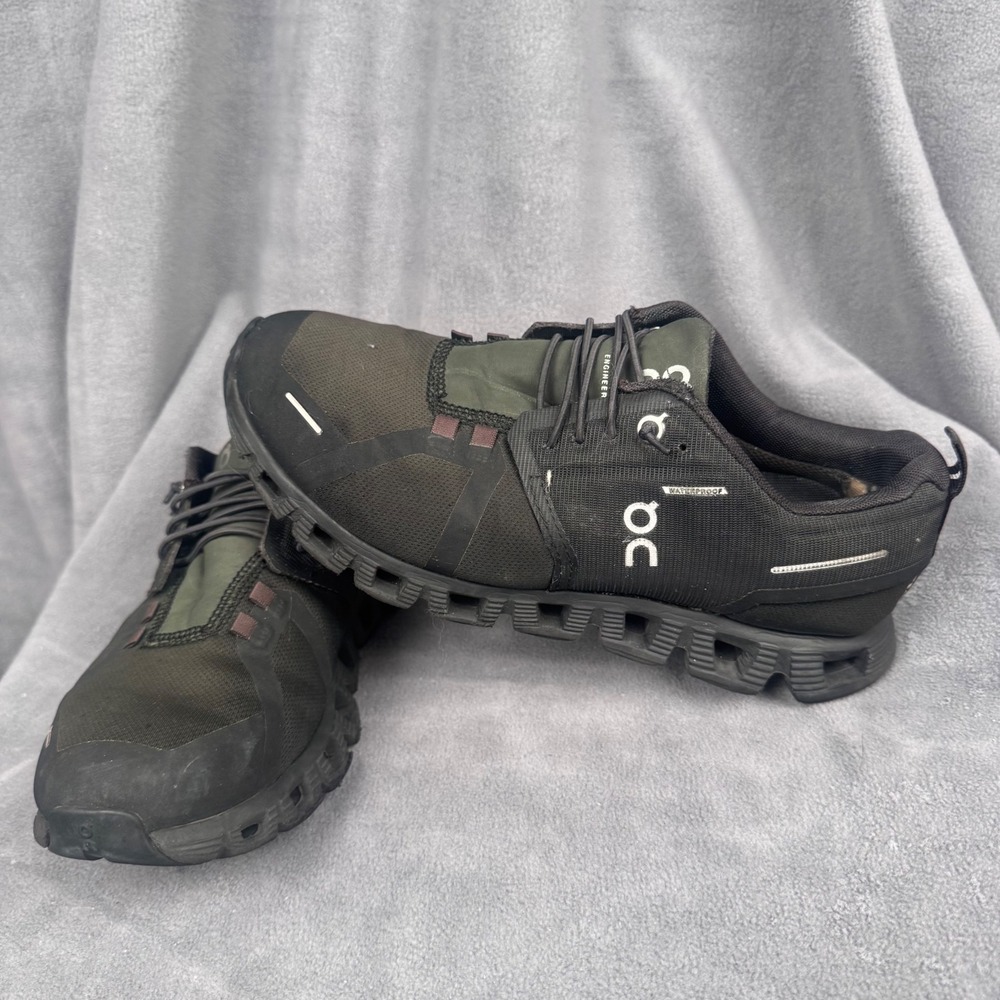 On Cloud Cloudcloud Waterproof Mens 7 Black Olive Green Running Shoes 59.98842